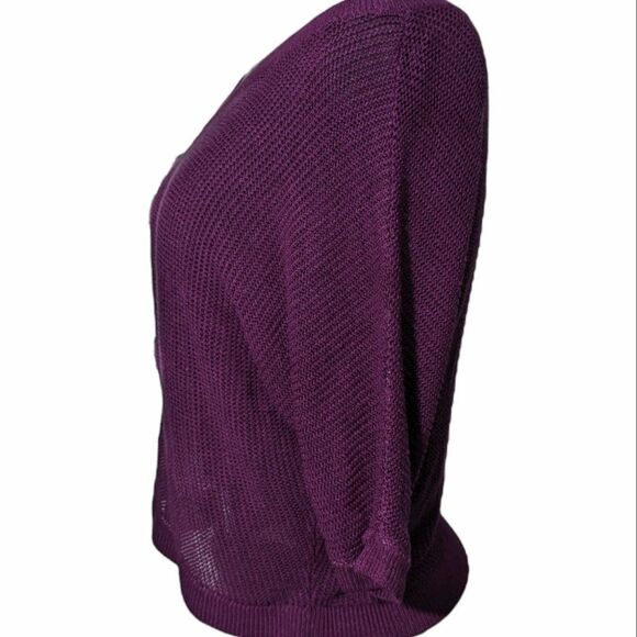 Women's Ann Taylor LOFT Purple Knit Crop Top Sweater, Size Small - Picture 2 of 5